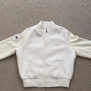 Alo yoga White Bomber Jacket - Small